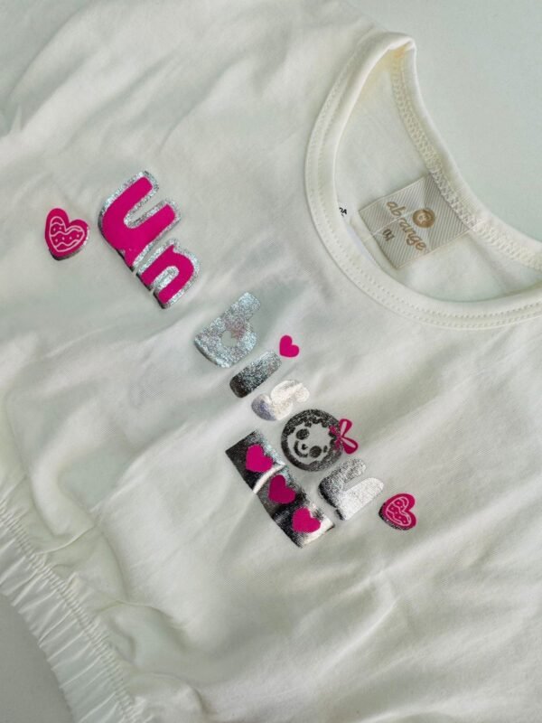 Conjunto Blusa Manga Curta e Short Saia Un Bisou Corações Menina - Abrange - Image 4