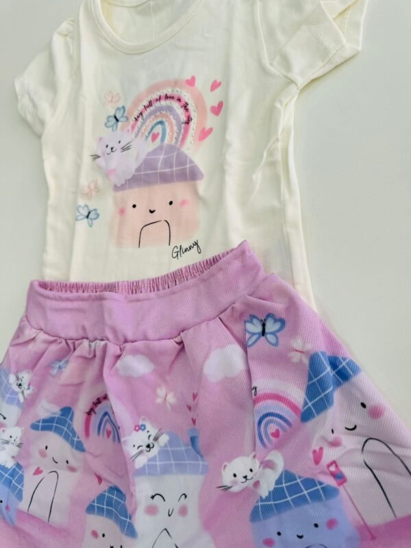 Conjunto Blusa Cotton e Saia com Estampa de Casinha - Glinny - Image 6