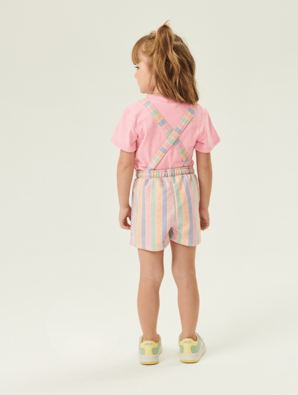 Conjunto Blusa E Jardineira Listrada Rosa - Abrange - Image 2