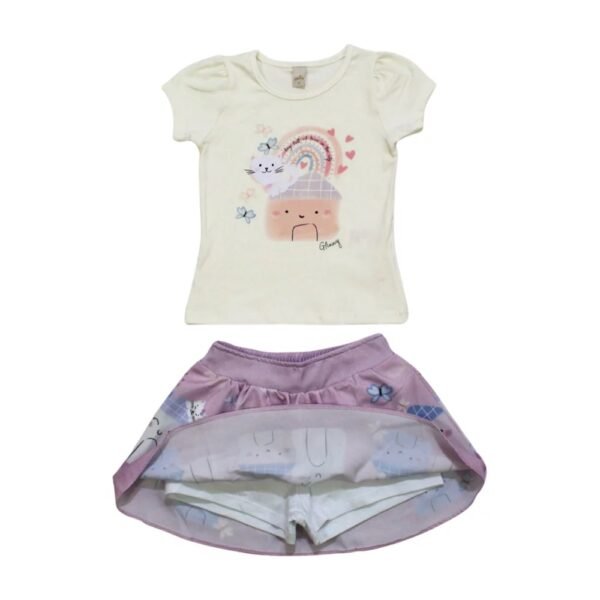 Conjunto Blusa Cotton e Saia com Estampa de Casinha - Glinny - Image 7