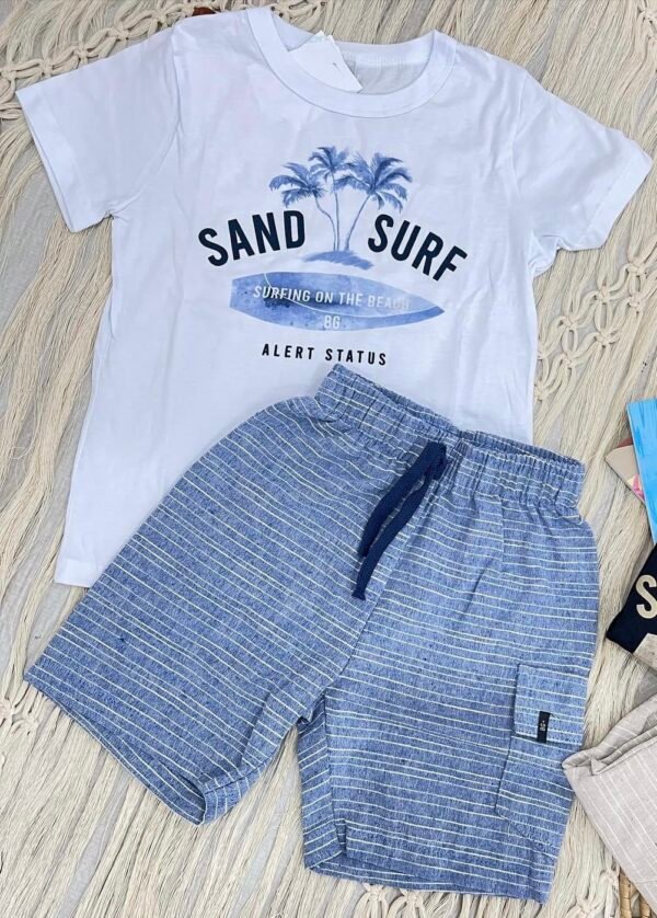Conjunto Bermuda de linho e Camiseta de Algodão - Boca Grande